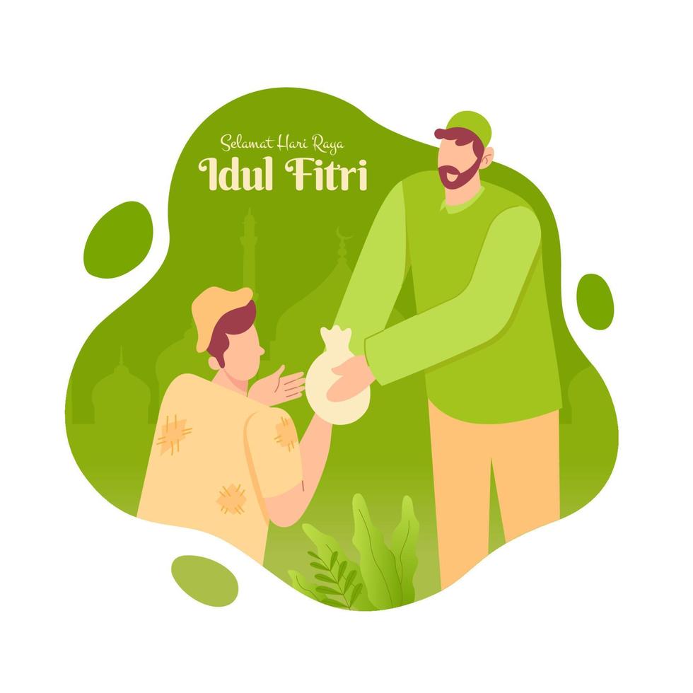 selamat hari raya idul fitri è un'altra lingua di felice eid mubarak in indonesiano vettore