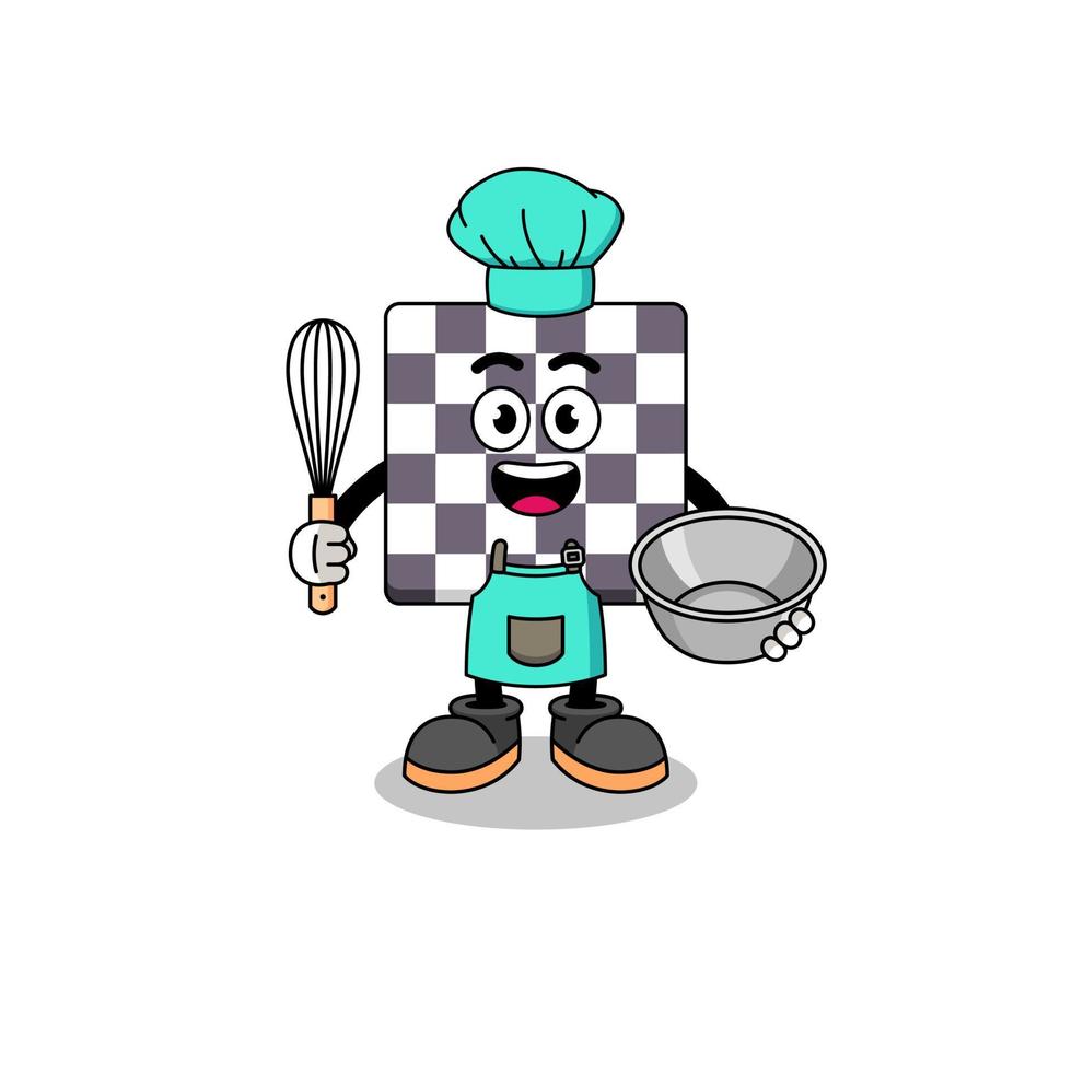 illustrazione della scacchiera come chef di panetteria vettore