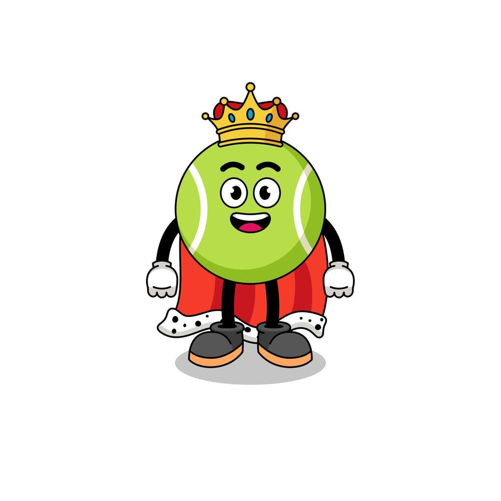 illustrazione della mascotte del re della pallina da tennis vettore