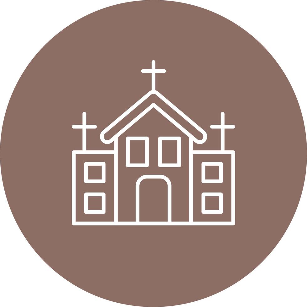 icona della priorità bassa del cerchio della linea della chiesa vettore