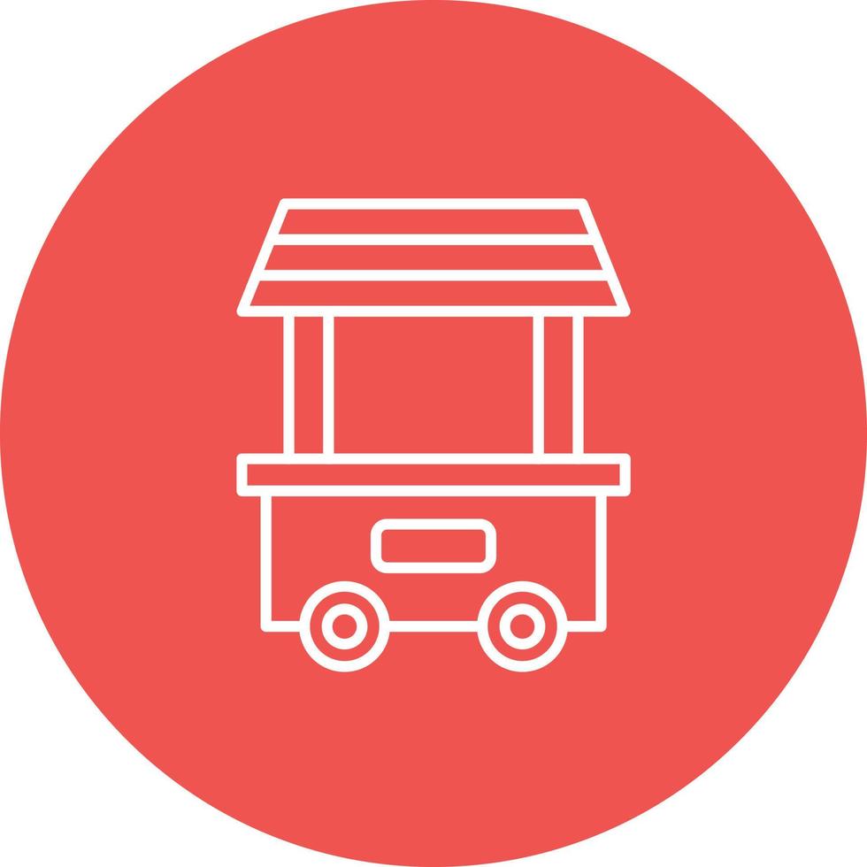 icona di sfondo del cerchio della linea del carrello degli alimenti vettore