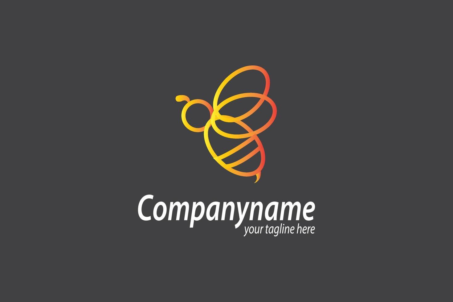 modello di design premium logo animale ape del miele vettore