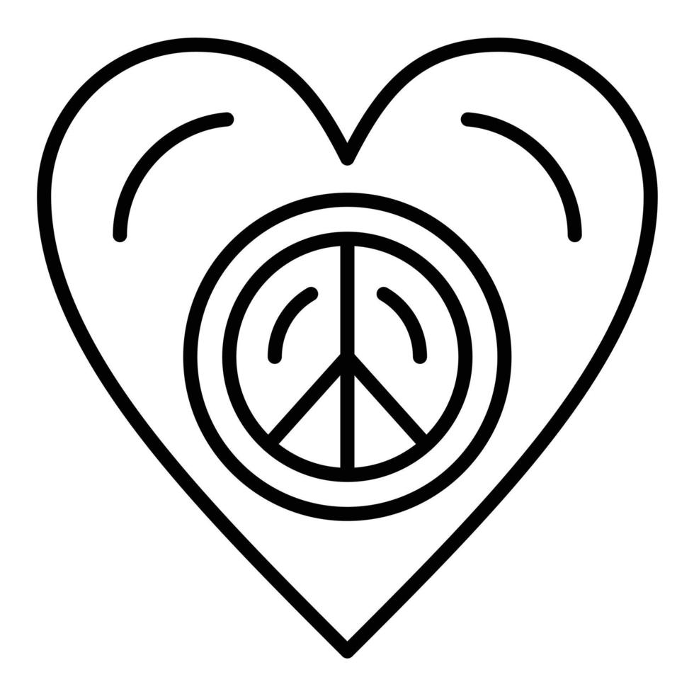 icona della linea del pacifismo vettore