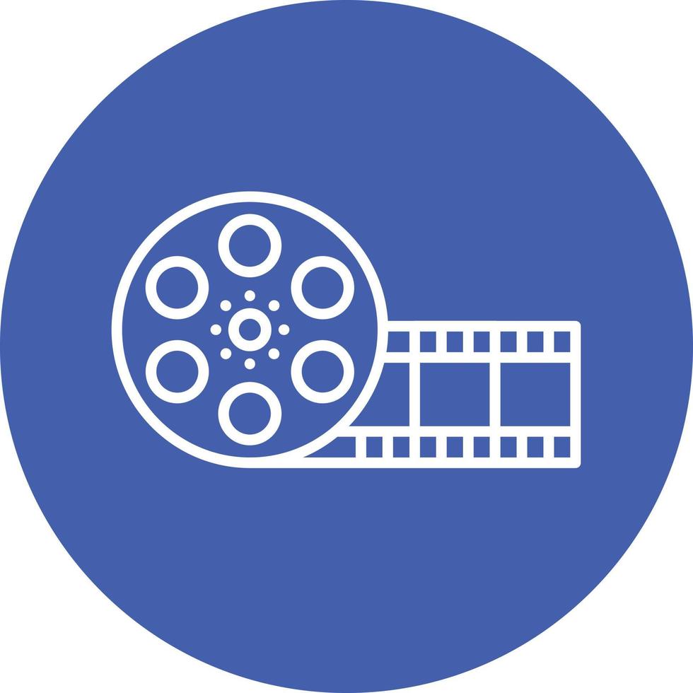 icona di sfondo del cerchio della linea della bobina di pellicola vettore