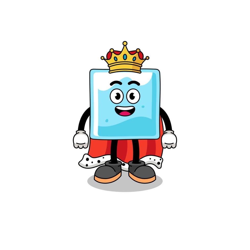 illustrazione della mascotte del re del blocco di ghiaccio vettore