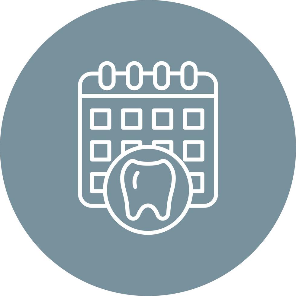 icona di sfondo del cerchio della linea di appuntamento del dentista vettore