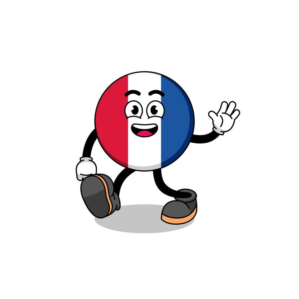 camminata del fumetto della bandiera della francia vettore