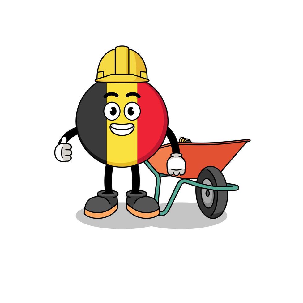 cartone animato bandiera belgio come appaltatore vettore