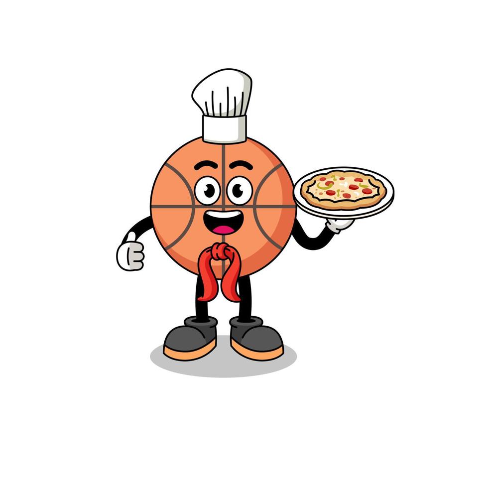 illustrazione del basket come chef italiano vettore