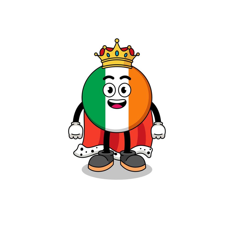 illustrazione della mascotte del re della bandiera dell'Irlanda vettore