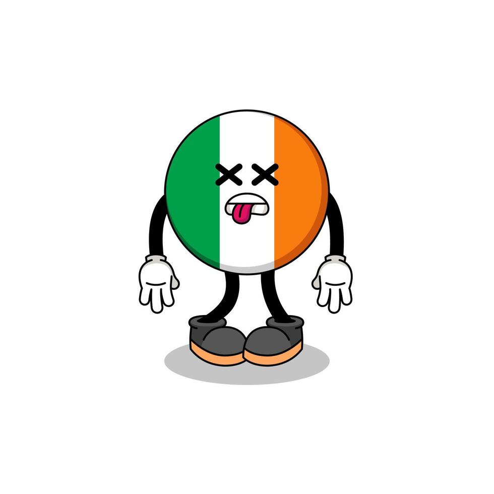 l'illustrazione della mascotte della bandiera dell'Irlanda è morta vettore