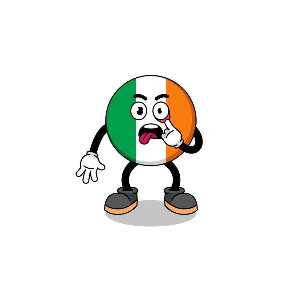 illustrazione del personaggio della bandiera dell'Irlanda con la lingua fuori vettore