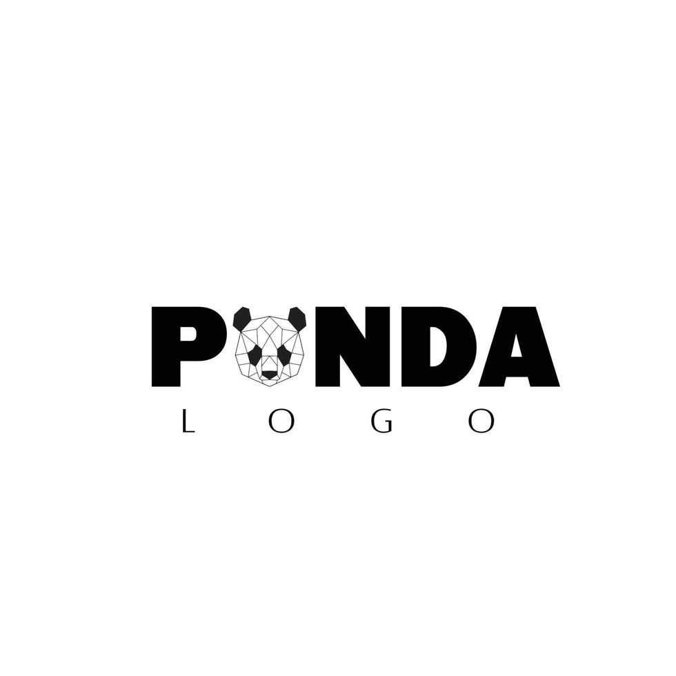 logo dell'illustrazione del panda vettore