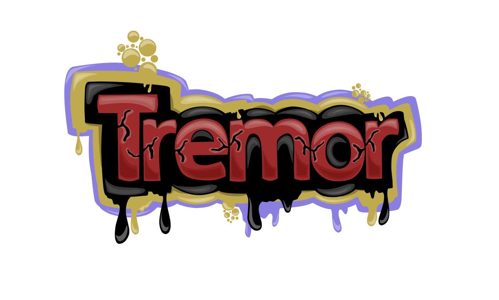 tremore colorato scrittura graffiti design vettore