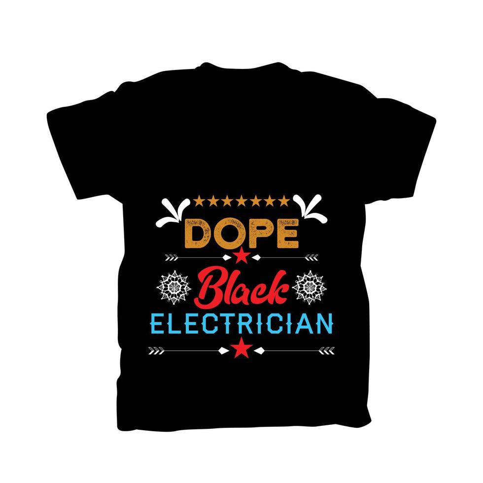 design t-shirt da elettricista nero drogato vettore