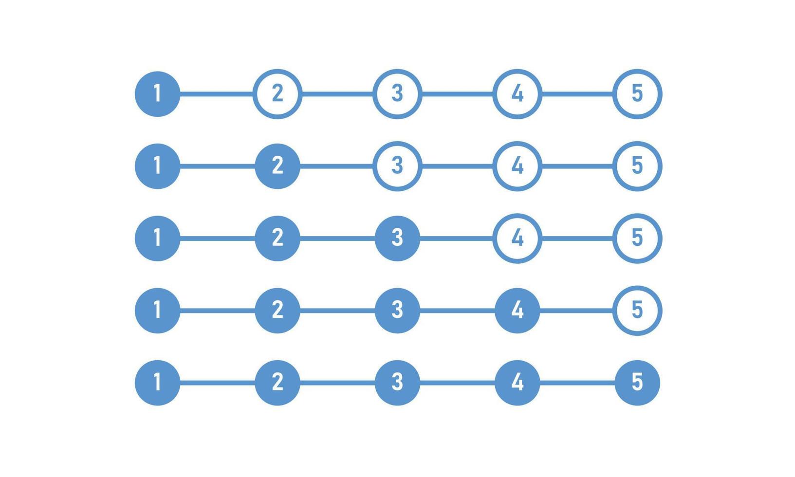 barra di avanzamento passo dopo passo. concetto di piano informativo. illustrazione vettoriale