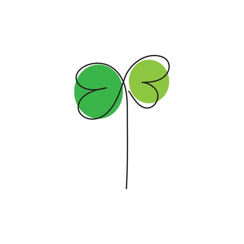 idea di design del logo semplice fiore di trifoglio vettore