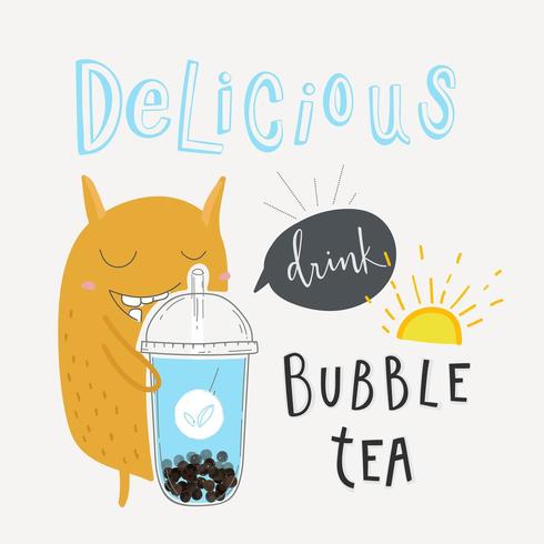 Poster promozionale speciale delizioso Bubble Tea vettore