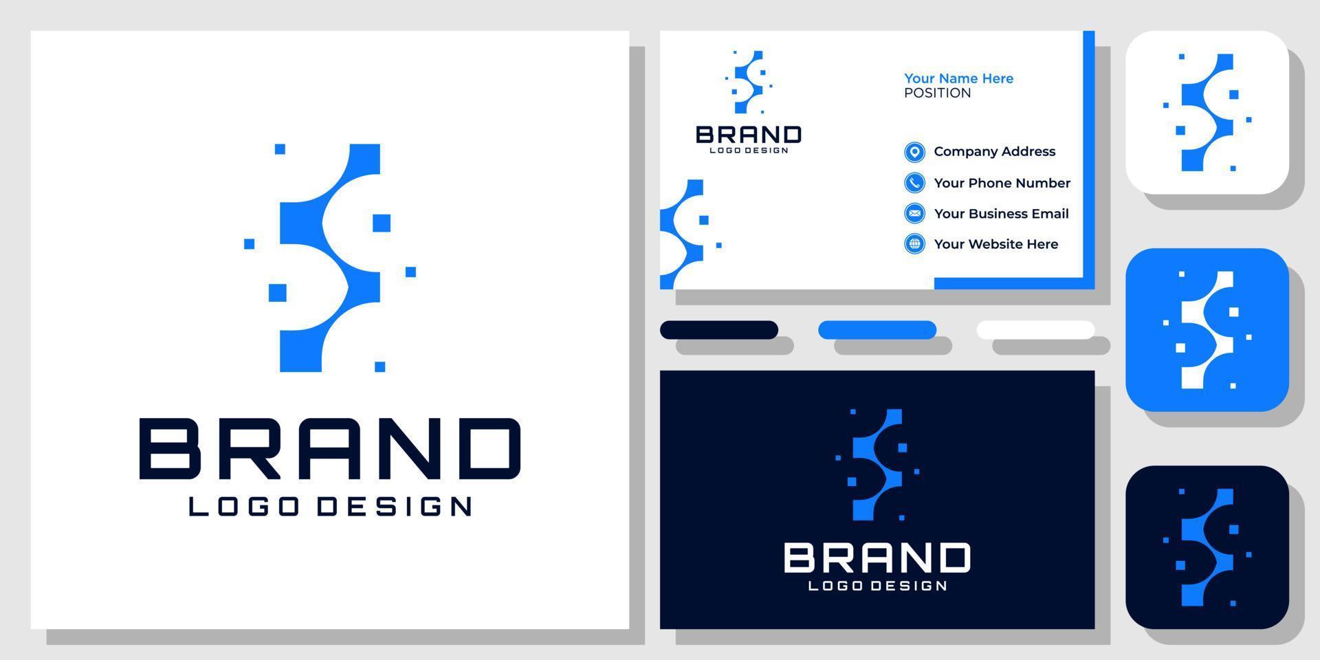 innovazione tecnologia crescita dei dati digitali su disegno astratto logo moderno con modello di biglietto da visita vettore