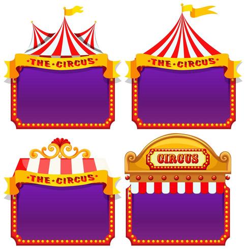 Set di banner del circo vettore