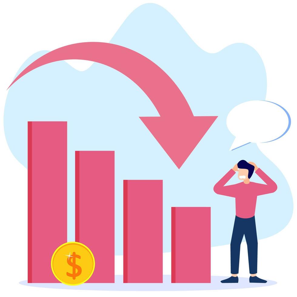 illustrazione grafica vettoriale personaggio dei cartoni animati della crisi aziendale