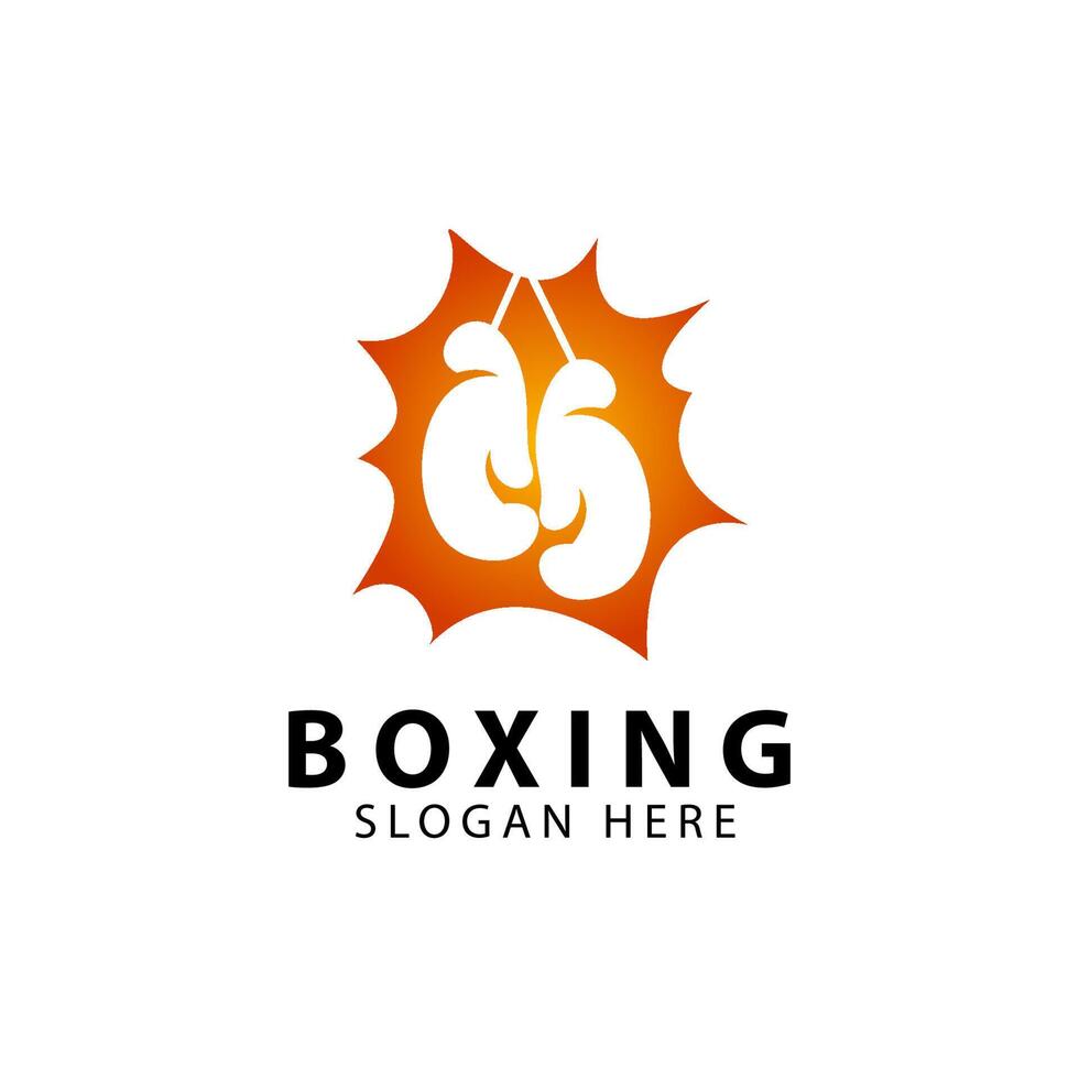 modello di progettazione logo boxe per sport in palestra vettore