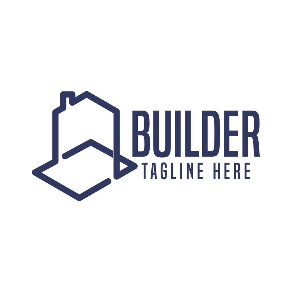 modello di progettazione del logo dell'edificio immobiliare di costruzione vettore