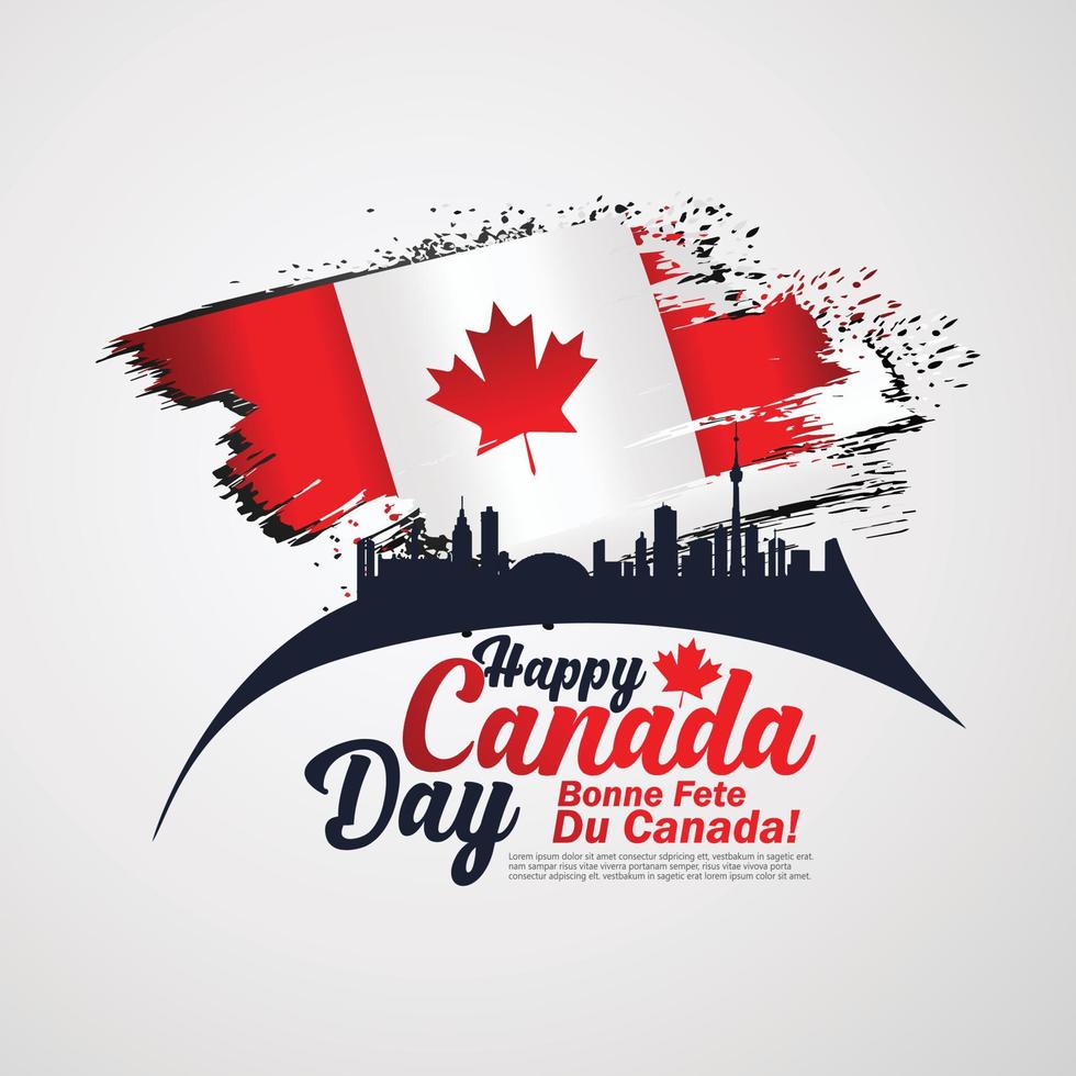 primo luglio giorno del canada, sfondo della cartolina d'auguri con un design tipografico, vettore