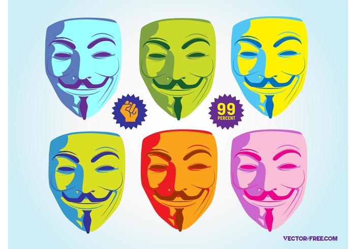 Maschera di Guy Fawkes vettore