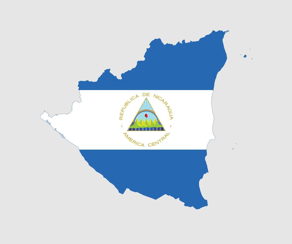 mappa e bandiera del nicaragua vettore