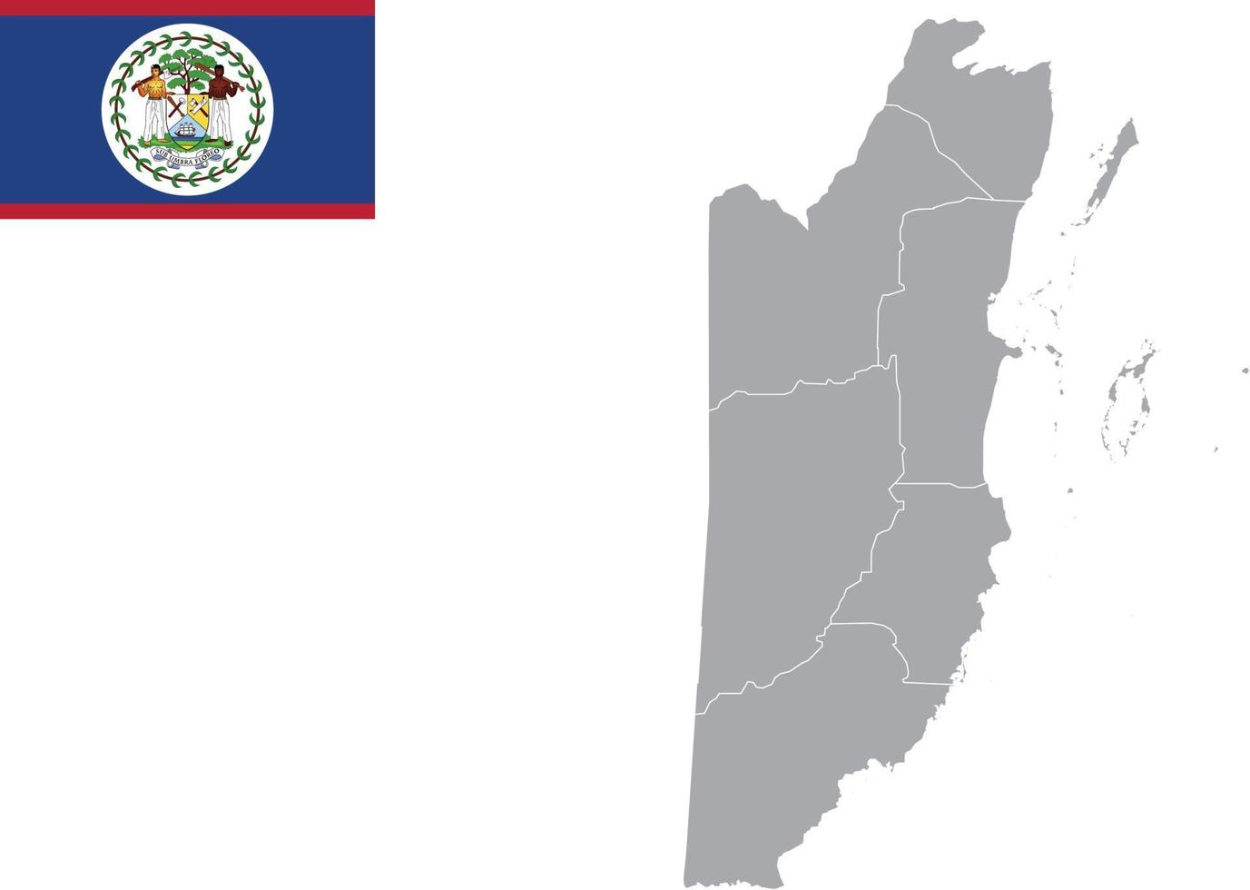 mappa del Belize bandiera del Belize. icona piatta simbolo illustrazione vettoriale