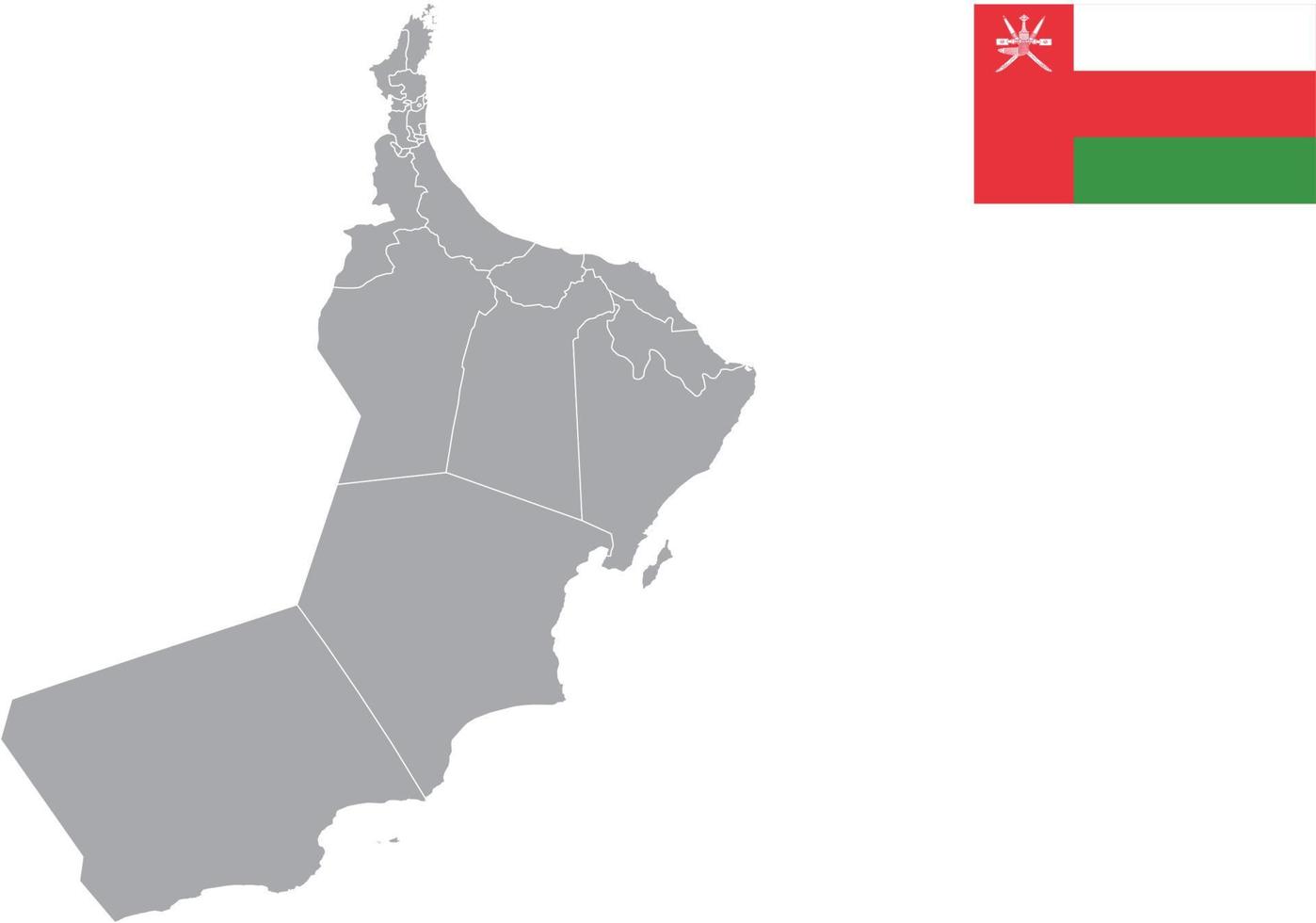 mappa dell'oman bandiera dell'oman. icona piatta simbolo illustrazione vettoriale