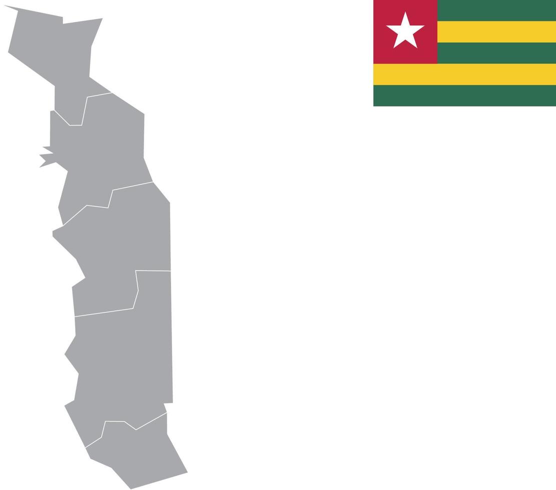 mappa del Togo bandiera del Togo icona piatta simbolo illustrazione vettoriale