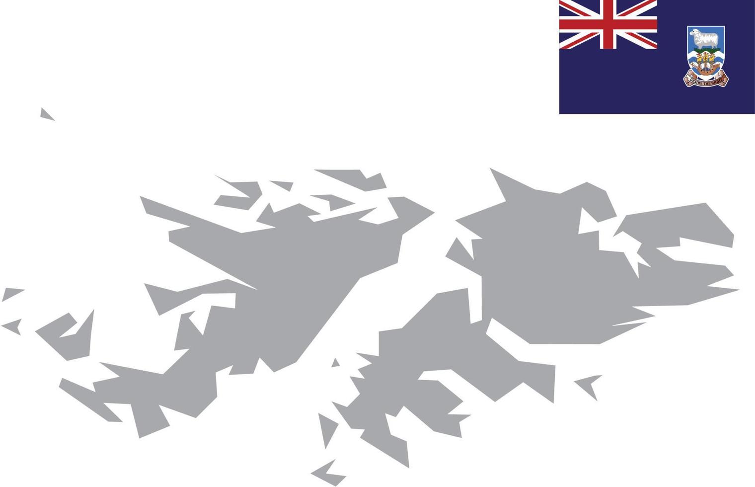 falkland, mappa delle isole. bandiera delle isole falkland. icona piatta simbolo illustrazione vettoriale