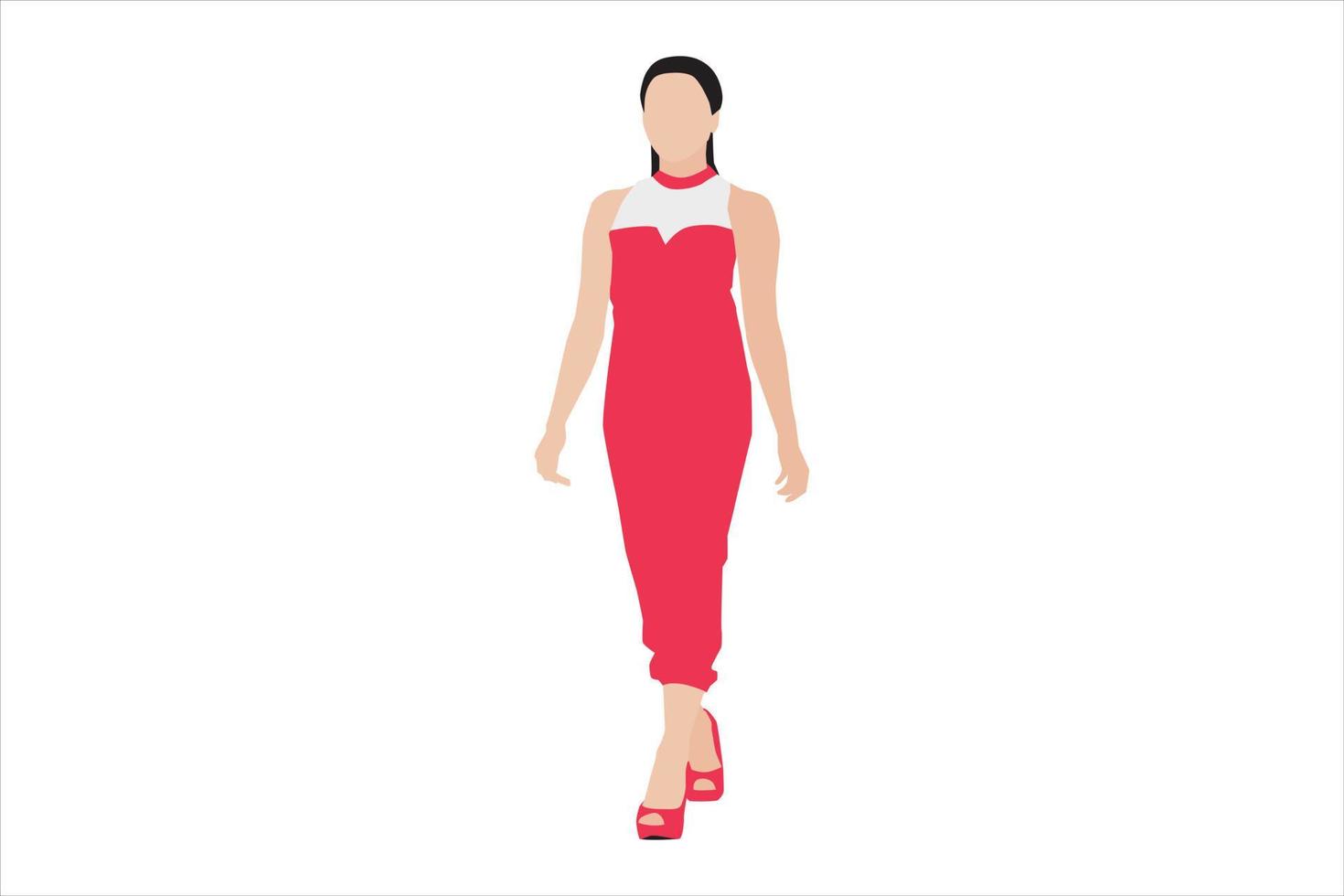 illustrazione vettoriale di donne alla moda che camminano sul marciapiede