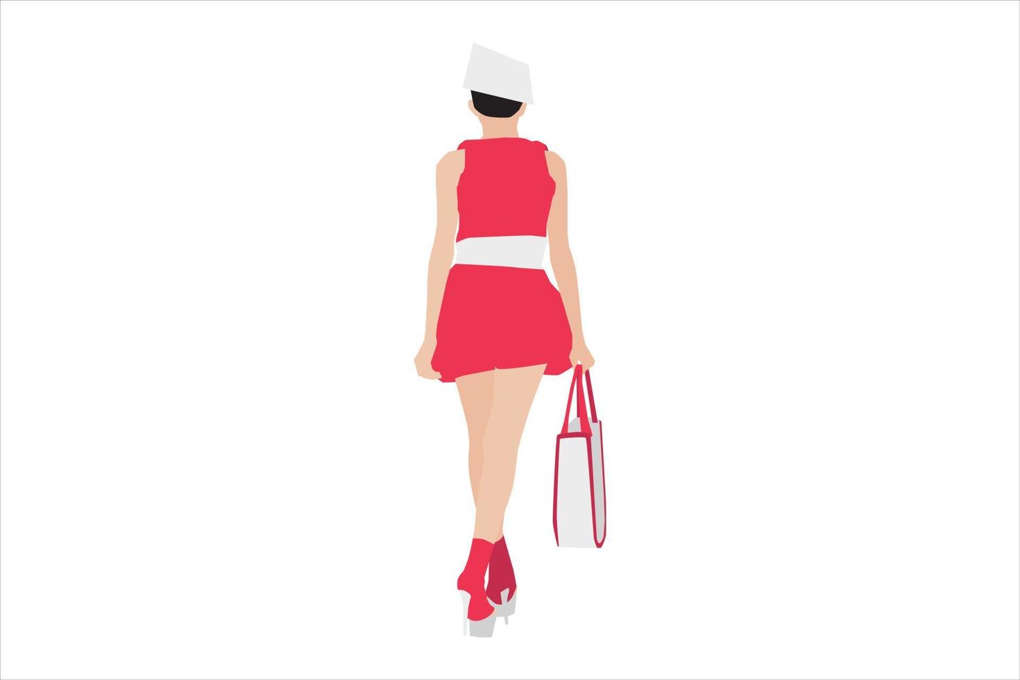 illustrazione vettoriale di donne alla moda che camminano sul marciapiede