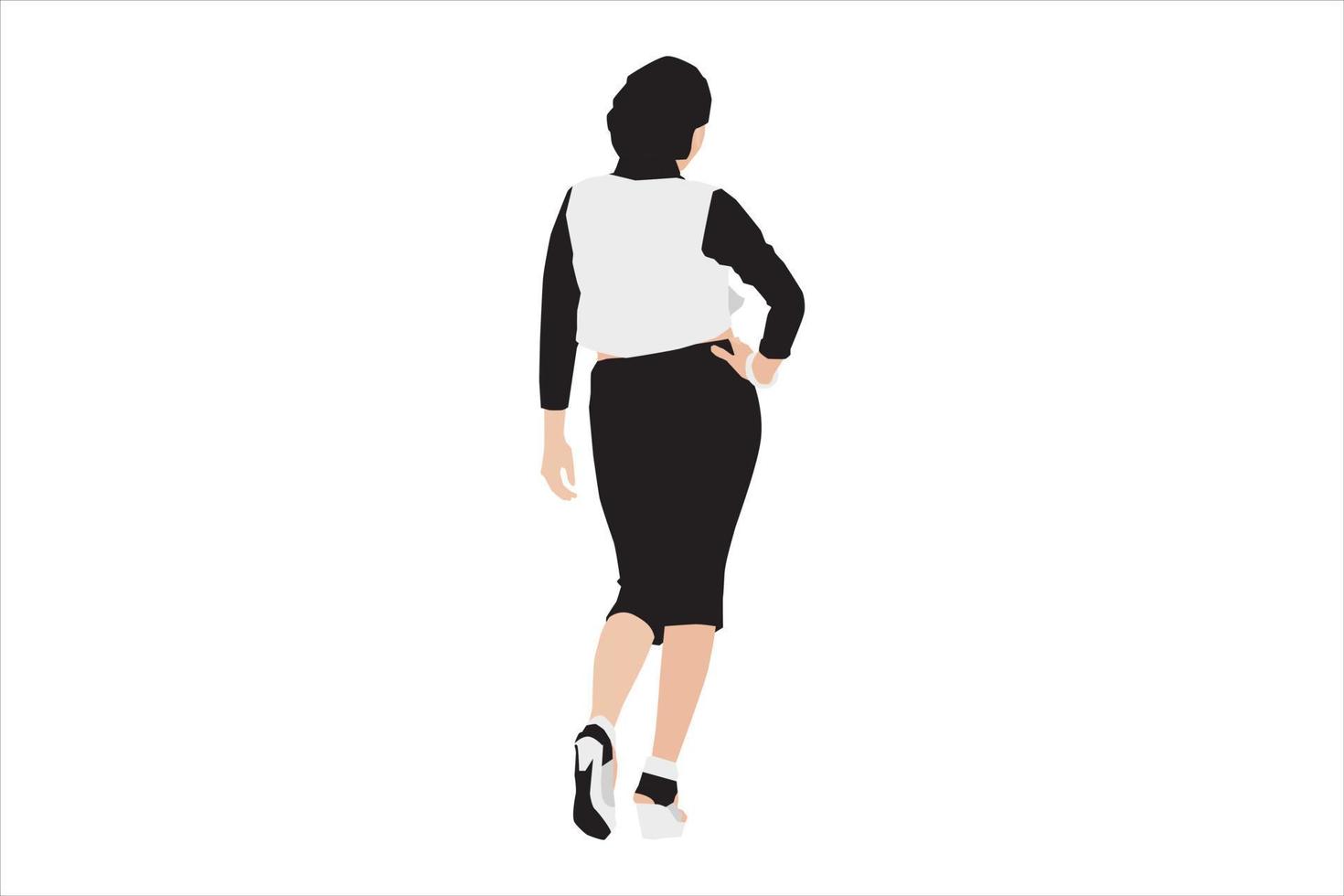 illustrazione vettoriale di donne casual in posa sul marciapiede