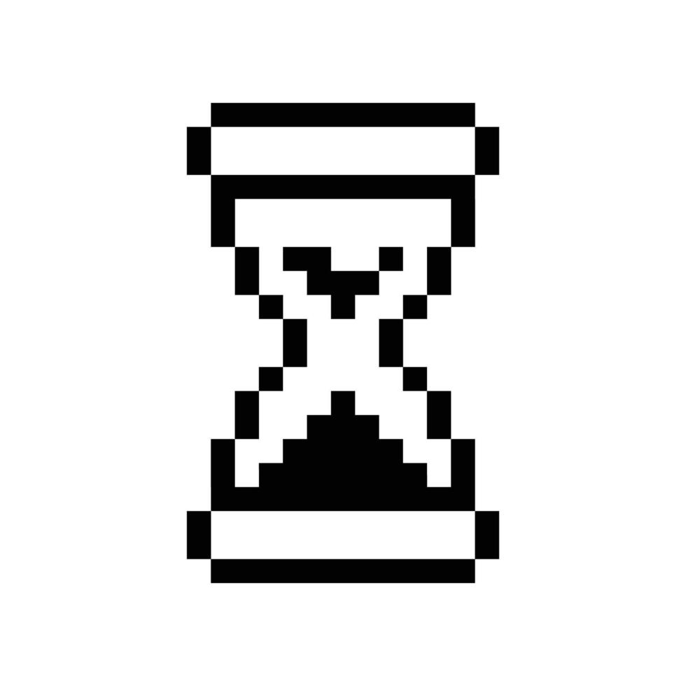 clessidra icona pixel art isolato su sfondo bianco vettore