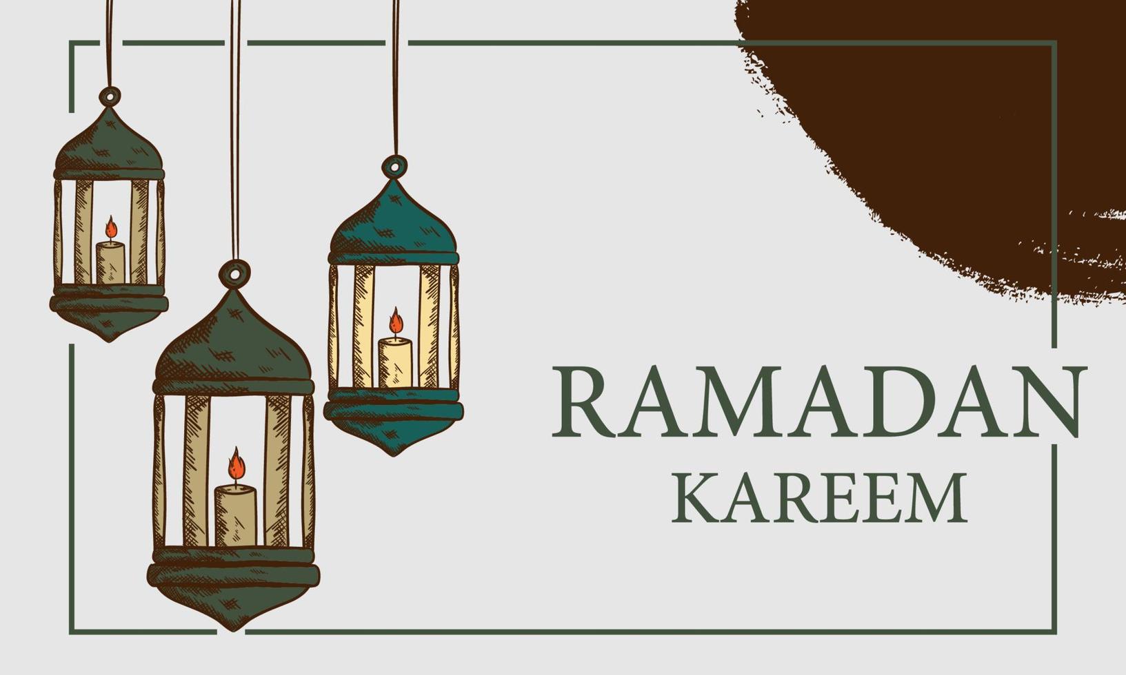 sfondo disegnato a mano ramadan kareem illustrazione vettoriale