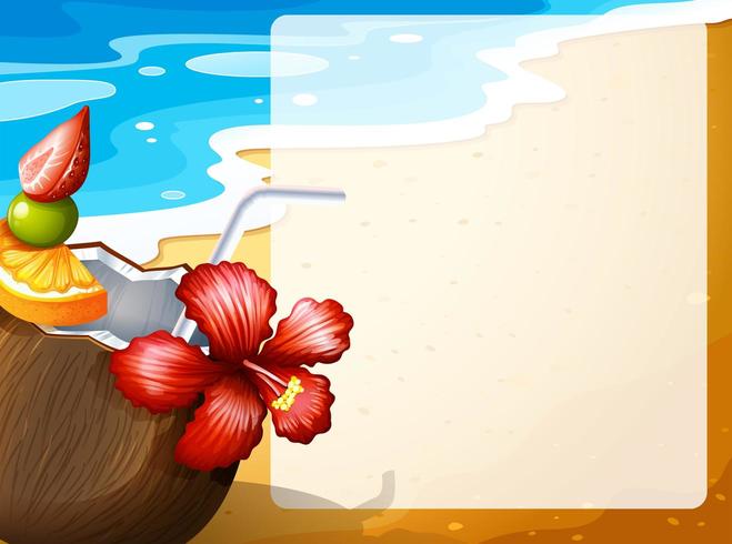 Succo di cocco sulla spiaggia vettore