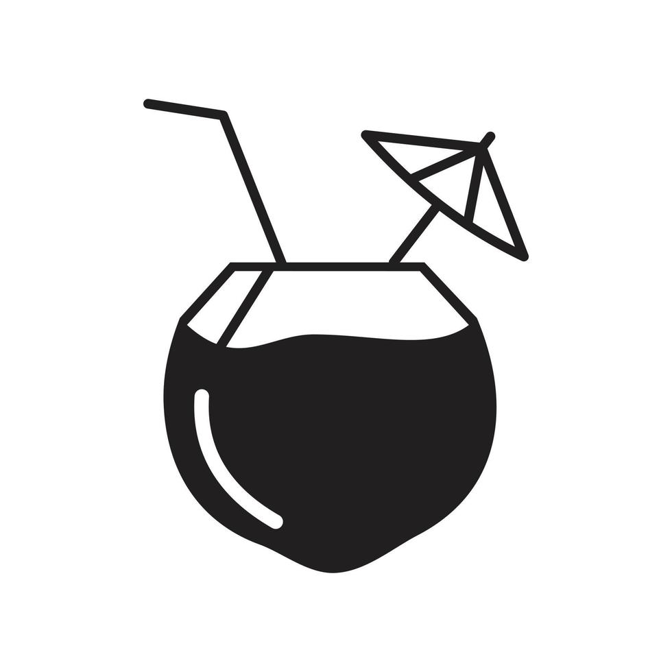 freschezza cocco modello icona colore nero modificabile. Freschezza cocco icona simbolo piatto illustrazione vettoriale per grafica e web design.