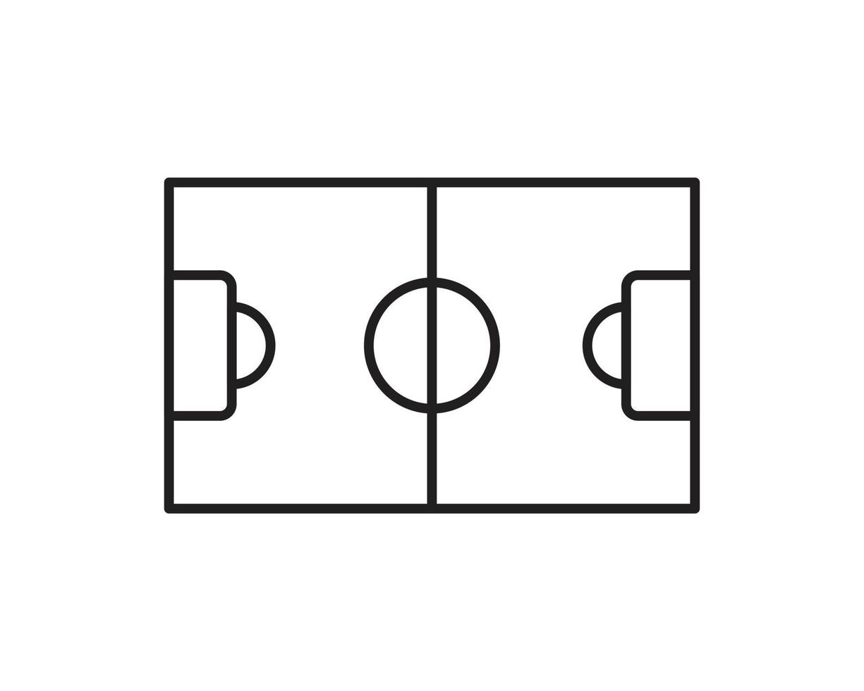 modello icona campo da calcio colore nero modificabile. Illustrazione vettoriale piatta simbolo dell'icona del campo di calcio per la progettazione grafica e web.