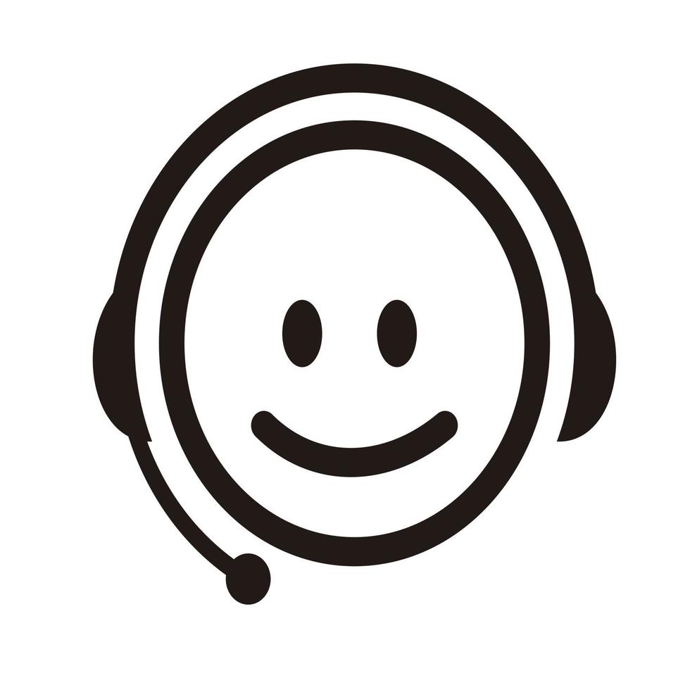 icona di telemarketing, utente dell'icona del servizio clienti con le cuffie. vettore
