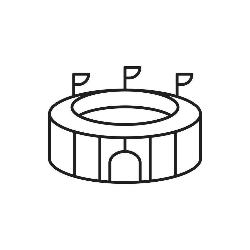 modello icona stadio colore nero modificabile. illustrazione vettoriale piatta simbolo dell'icona dello stadio per la progettazione grafica e web.