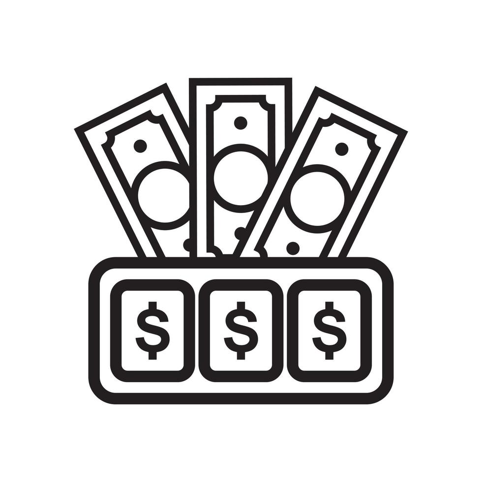 fiches del casinò e pile carta moneta denaro modello icona colore nero modificabile. fiches del casinò e pile carta moneta denaro icona simbolo piatto illustrazione vettoriale per grafica e web design.