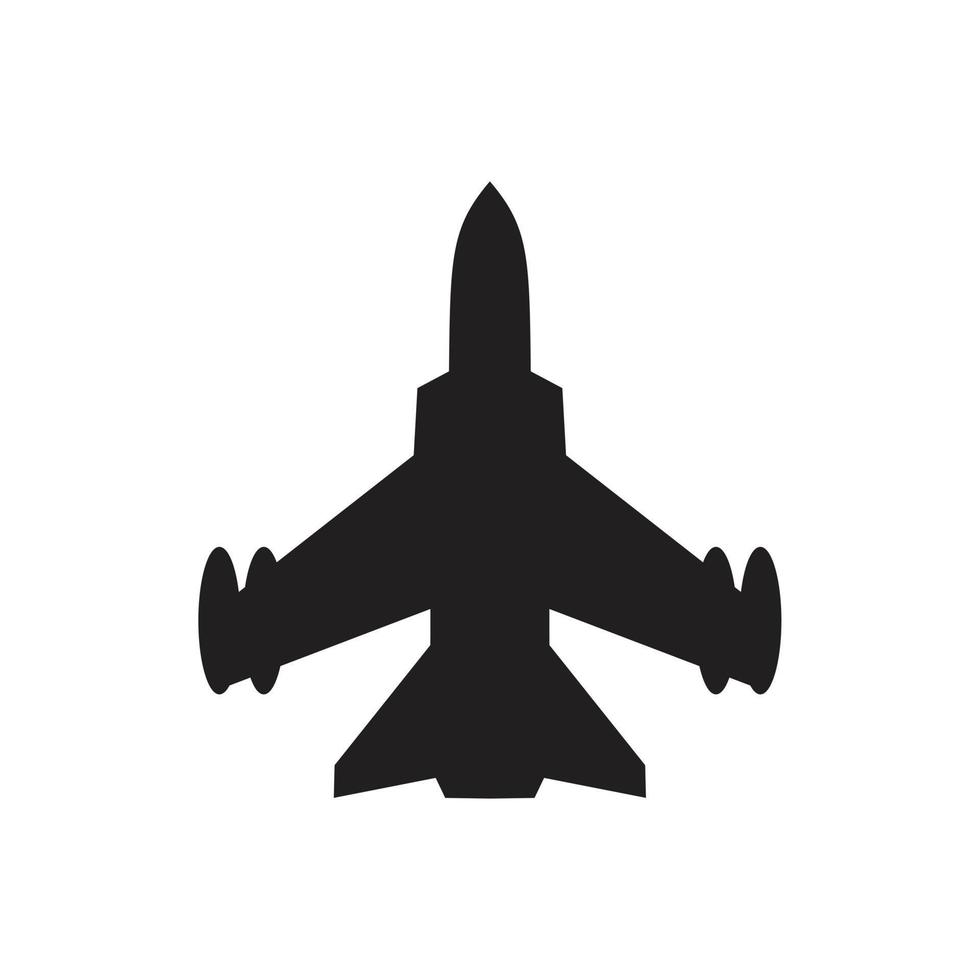 modello icona aereo jet colore nero modificabile. illustrazione vettoriale piatta del simbolo dell'icona dell'aereo a reazione per la progettazione grafica e web.