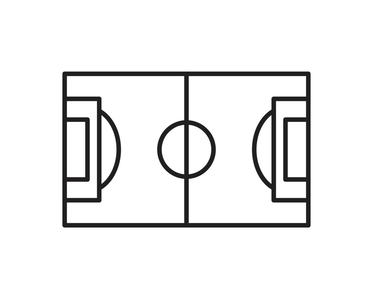 modello icona campo da calcio colore nero modificabile. Illustrazione vettoriale piatta simbolo dell'icona del campo di calcio per la progettazione grafica e web.