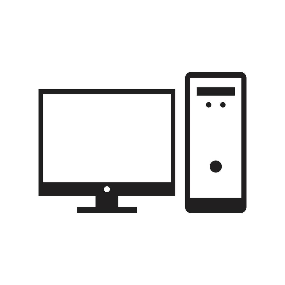 modello icona computer colore nero modificabile. illustrazione vettoriale piatta simbolo icona computer per grafica e web design.