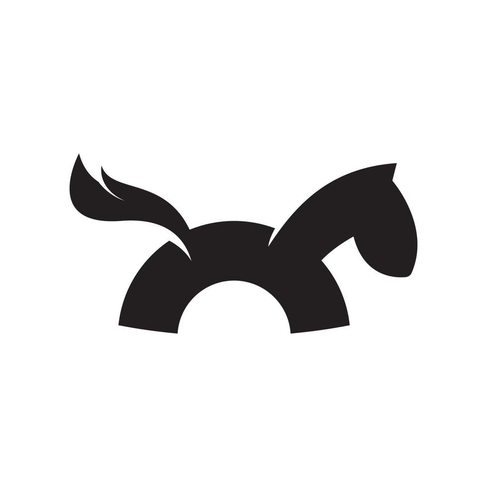 disegno dell'icona del cavallo pony vettore