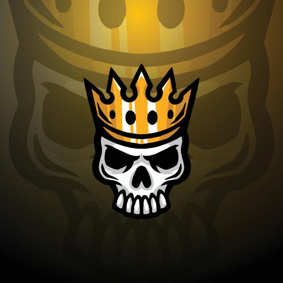 design del logo della mascotte del cranio del giocatore vettore